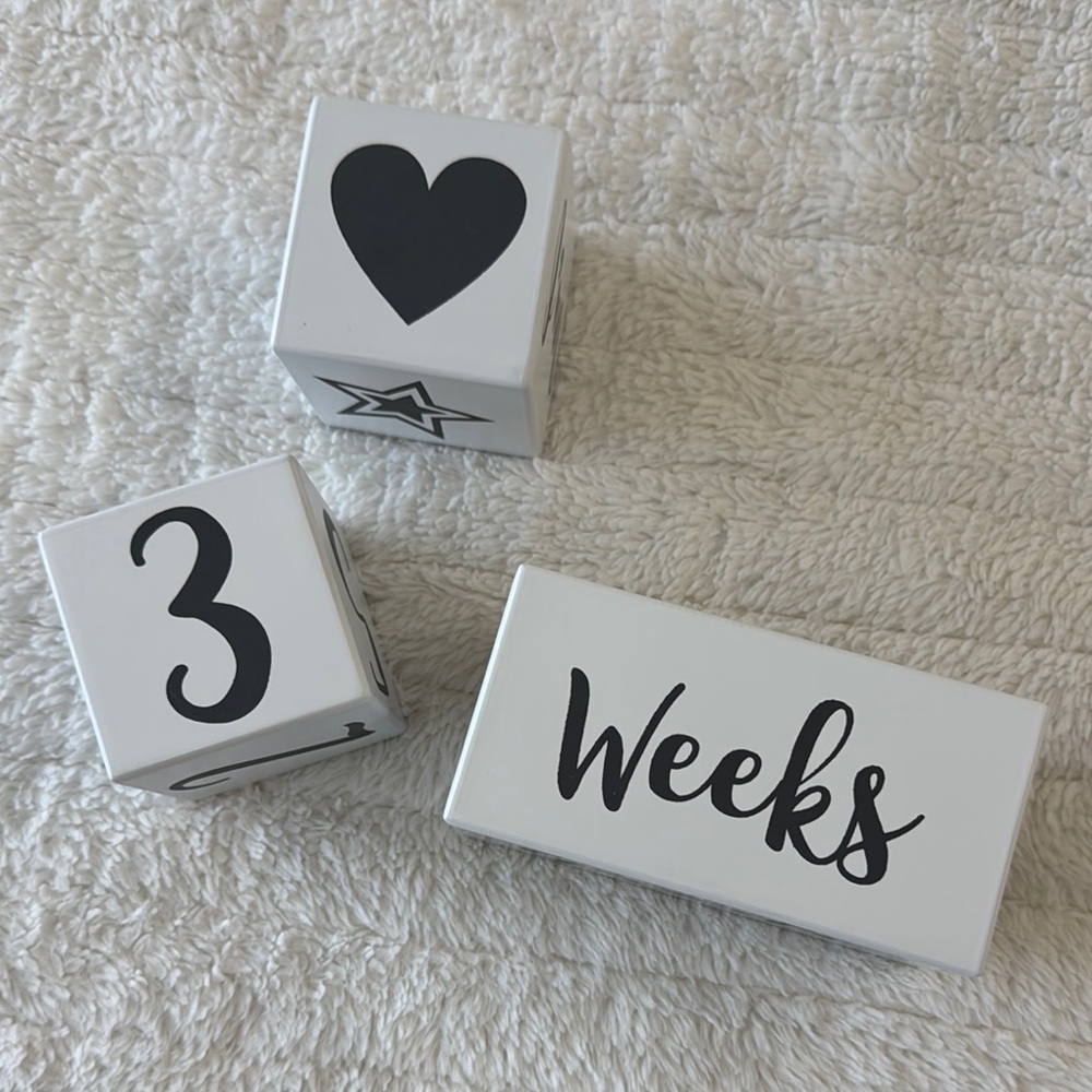White Baby Milestone Blocks